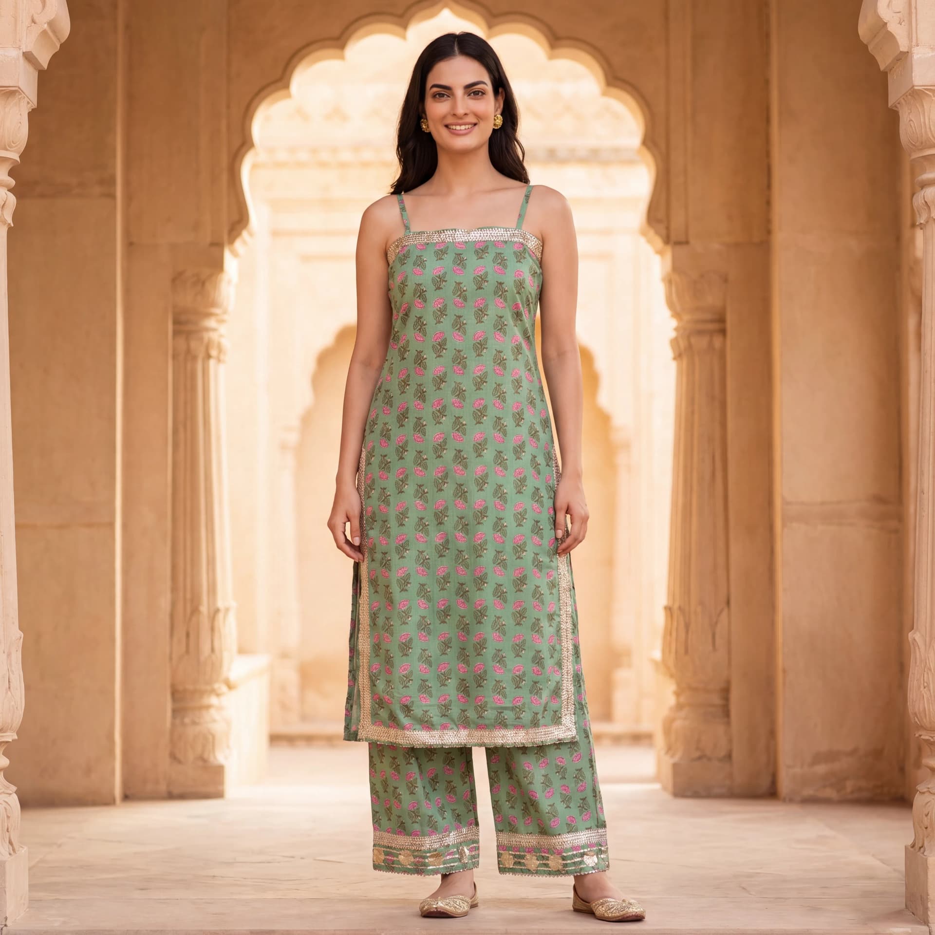 Mehfil E Padma Hand Block Print Suit Set image 1