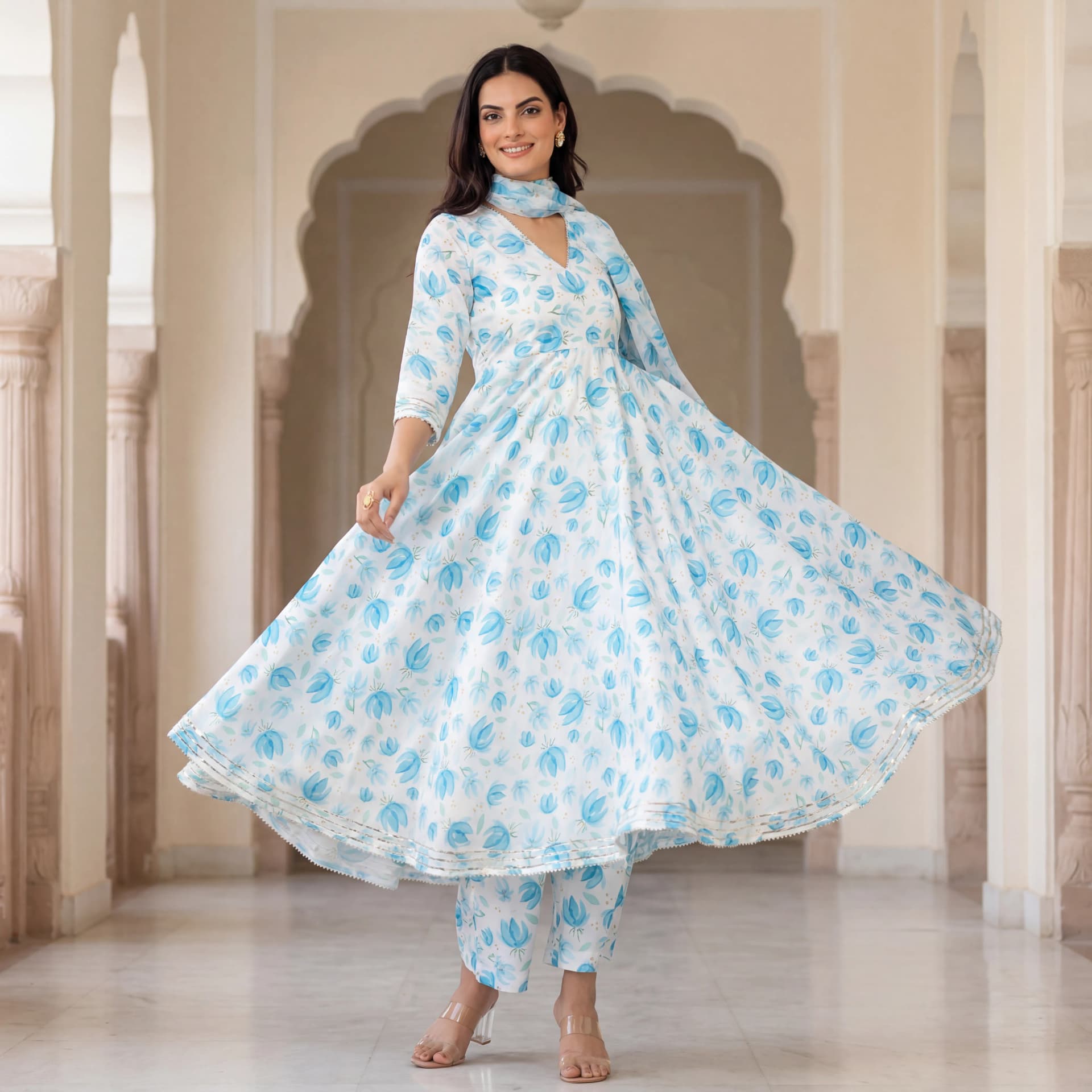 Neel Kamal Anarkali Set image 1