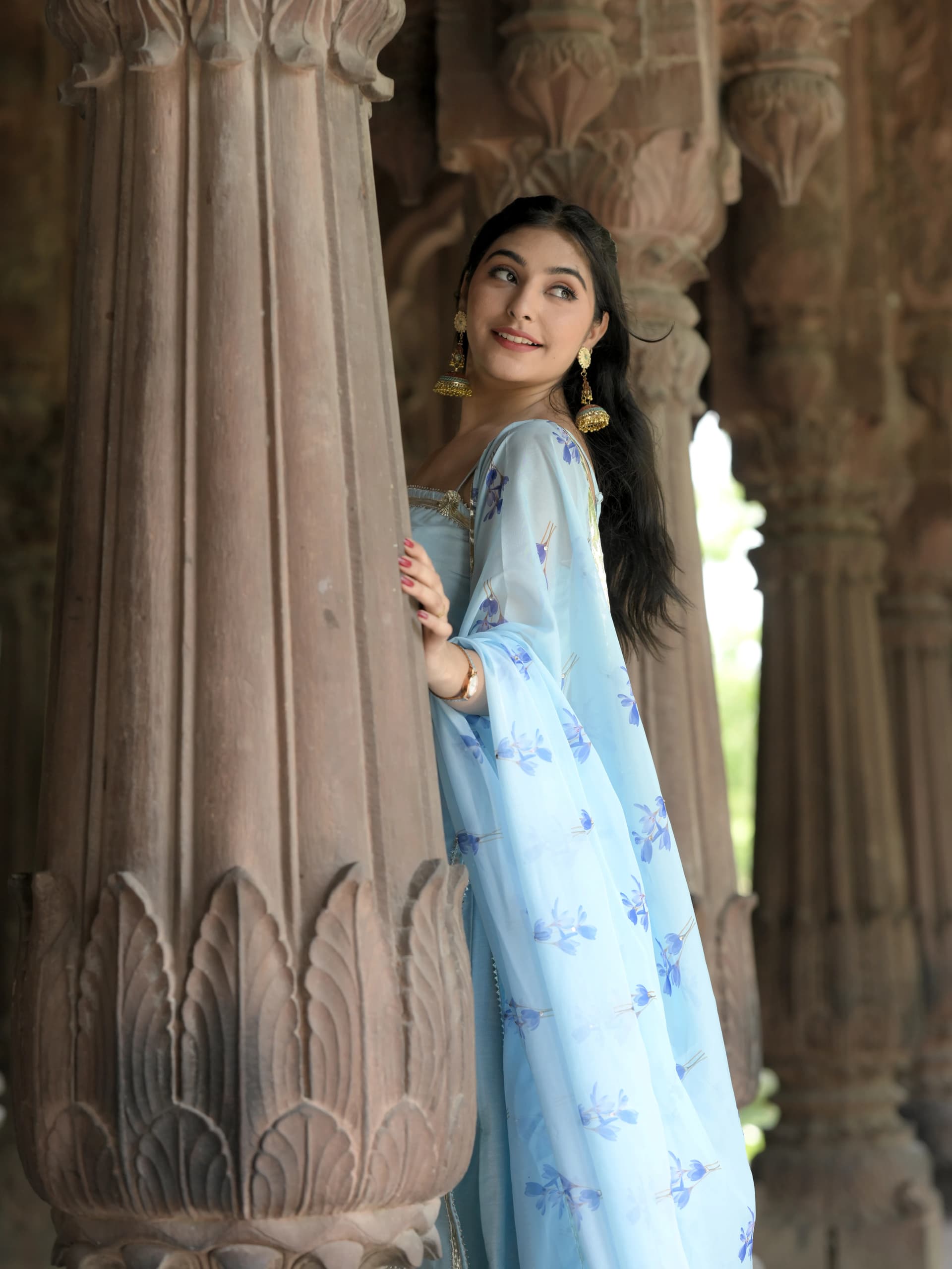 Noor E Ashmaan Cotton Silk Suit Set With Organza Dupatta image 1